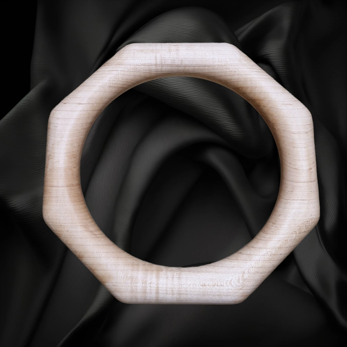 Anillo octogonal de madera de arce