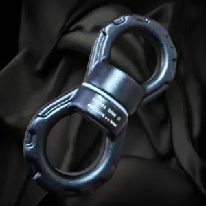 Komplett schwarzer Drehwirbel aus Aluminium für Bondage
