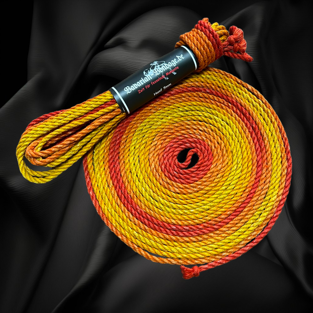 Leinenhanf-Seil Mehrfarbig Gelb Orange 5mm