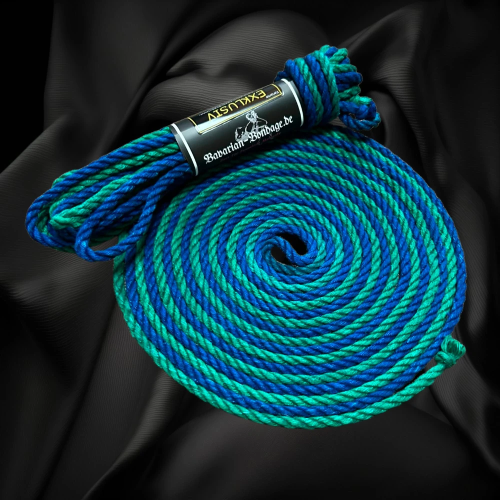 Leinenhanf-Seil Grün–Blau 6 mm Exklusiv | Bavarian-Bondage